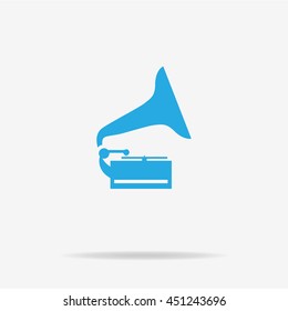 Gramophone icon. Vector concept illustration for design.