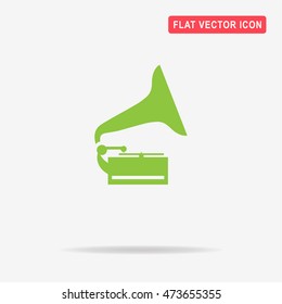 Gramophone icon. Vector concept illustration for design.