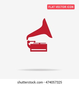 Gramophone icon. Vector concept illustration for design.