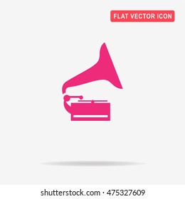 Gramophone icon. Vector concept illustration for design.