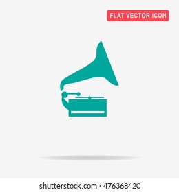 Gramophone icon. Vector concept illustration for design.