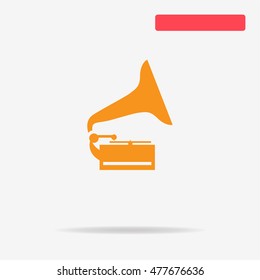 Gramophone icon. Vector concept illustration for design.