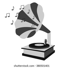 Gramophone icon, vector illustration