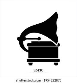 Gramophone icon. Vector Illustration. EPS10