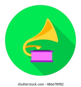 Gramophone icon of vector illustration for web and mobile
