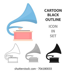 Gramophone icon of vector illustration for web and mobile