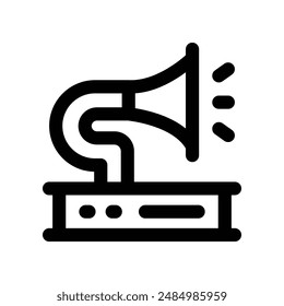 Grammophon-Symbol. Vektorgrafik-Linie-Symbol für Ihre Website, Handy, Präsentation und Logo-Design.