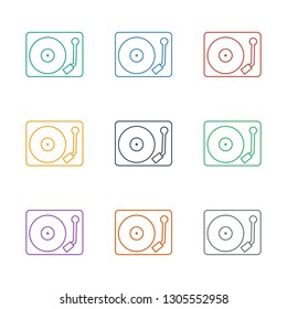 gramophone icon white background. Editable line gramophone icon from party. Trendy gramophone icon for web and mobile.