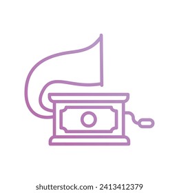 gramophone icon with white background vector stock illustration