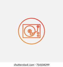 Gramophone icon.gradient illustration isolated vector sign symbol