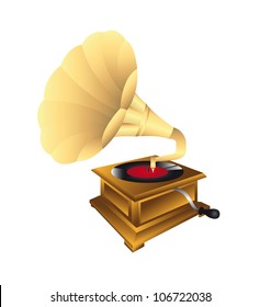 gramophone isolated over white background. vector illustration