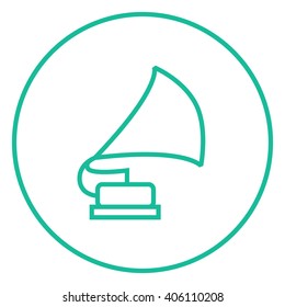 Gramophone line icon.