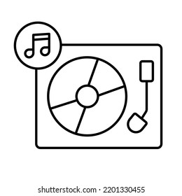 Icono de vector de línea de gramófono fácilmente modificado

