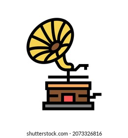 gramophone for listen audio music color icon vector. gramophone for listen audio music sign. isolated symbol illustration