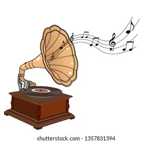 Gramophone might refer to: A phonograph, the first device for recording and replaying sound; Gramophone record, also called vinyl or phonograph record.