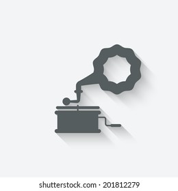 gramophone music design element - vector illustration. eps 10