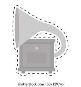 gramophone music icon image vector illustration design 