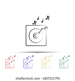 gramophone with music multi color style icon. Simple thin line, outline vector of wedding icons for ui and ux, website or mobile application