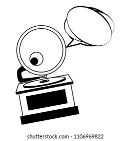 gramophone music retro with speech bubble