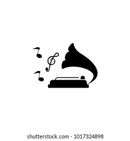 gramophone with notes icon. Element of party and fun icon. Premium quality graphic design icon. Signs and symbols collection icon for websites, web design, mobile app on white background