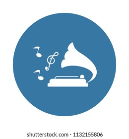 gramophone with notes icon. Element of party icons for mobile concept and web apps. Badge style gramophone with notes icon can be used for web and mobile apps