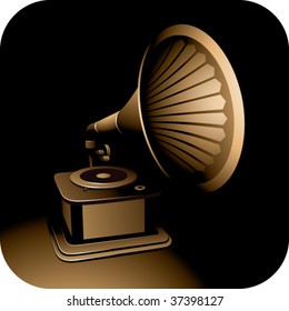 gramophone on a dark background