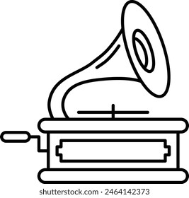 Gramophone outline icon vector illustration