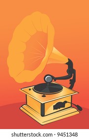 a gramophone in radiant light	