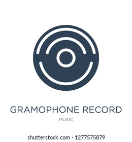 gramophone record icon vector on white background, gramophone record trendy filled icons from Music collection, gramophone record vector illustration