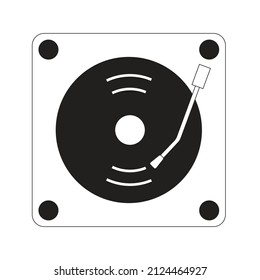 Gramophone record player grey white icon