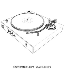 Gramophone Record Player Vector 05. Illustration On White Background. A vector illustration Of A Gramophone.
