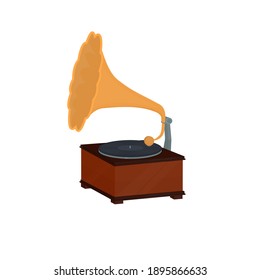 Gramophone. Record player, vector illustration