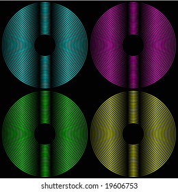 gramophone record style vector illustration