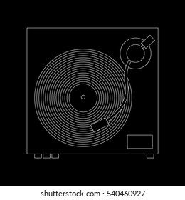 Gramophone record. Turntable.Flat design.