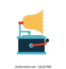 gramophone retro player icon vector illustration design