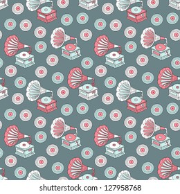 gramophone seamless pattern