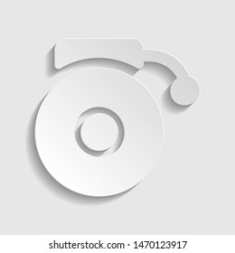 Gramophone sign. Paper style icon. Illustration.
