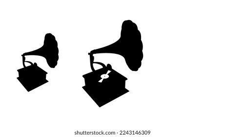 silueta gramófona, vector de alta calidad