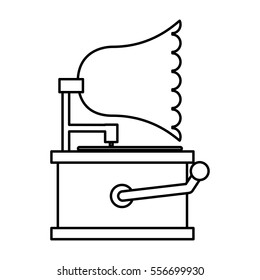 gramophone sound device icon vector illustration design