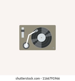 Gramophone Sound Melody Music Note Antique Audio Disk modern vector icon style