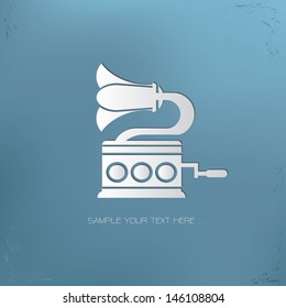 Gramophone symbol,vector