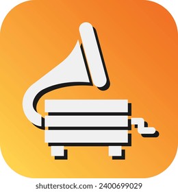 Gramophone Vector Glyph Gradient Background Icon For Personal And Commercial Use.
