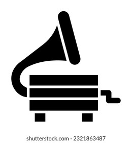 Gramophone Vector Glyph Icon For Personal And Commercial Use.
