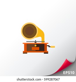 Gramophone Vector Icon