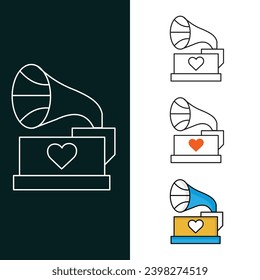 "Diseño del icono de la ilustración del vector de gramófono"