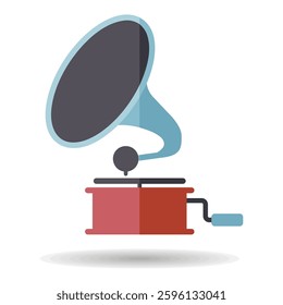 Gramophone vector isolated icon. Music sign. Graph symbol for music and sound web site and apps design, logo, app, UI