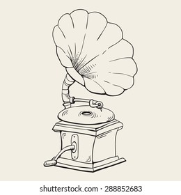 gramophone vintage background. vector illustration