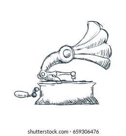 Gramophone vintage draw