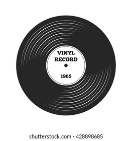 Gramophone vinyl LP record. Radio, rock'n'roll. Music sound. DJ retro music. Vinyl record. Label and badge for radio, pod cast, melody, rock'n'roll, stereo, music, sound, disco party, nostalgia sings.