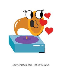 Gramophone vinyl vector Sticker. Eps 10 file